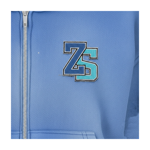 Haute qualité 370 GSM sweat à capuche à fermeture éclair lourd chaud coton polaire tissu bleu dégradé Logo personnalisé bases à capuche - Product Image 6