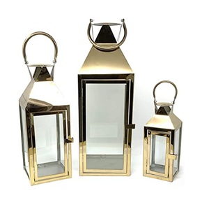 Lanterne à bougie en métal et verre en acier inoxydable Fabricant Lanterne à bougie décorative en métal et verre au design unique faite à la main - Product Image 2