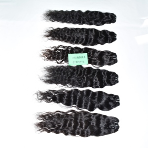 Venta al por mayor 100% pelo virgen sin procesar cutícula alineada color natural tejido crudo indio Paquete de cabello humano ondulado libre de químicos - Product Image 3