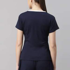 Camiseta Transpirable de Manga Corta para Mujer, Talla Grande, Ropa de Calle, Camiseta Informal de Color Sólido con Cuello Redondo - Product Image 2