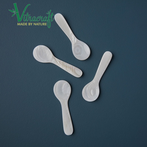 Cuillère à caviar de qualité supérieure 8.5cm Design classique Coque en nacre blanche naturelle Durable et sûre pour le goût des aliments - Product Image 3