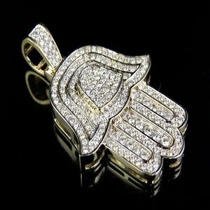 Hamsa จี้ฮิปฮอปมือแบบกำหนดเอง925เงินสเตอร์ลิงประดับเพชรโมอิสซานไนต์ความชัดเจน VVS - Product Image 1