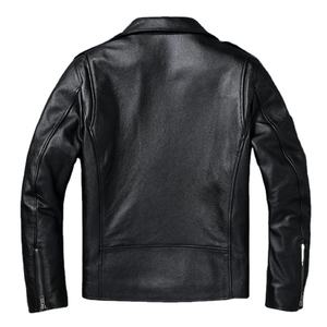 Veste de moto en cuir de vachette de haute qualité pour hommes manteau court de motard en toile à capuche printemps hiver nouvelle veste en cuir naturel pour hommes - Product Image 4