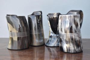 Taza de cuerno vikingo Skal, taza de cuerno para beber auténtica, taza de cuerno vikingo de Guerrero, jarra de cerveza Premium para Ale Mead, vino, whisky, café - Product Image 4