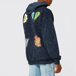 Sudaderas con capucha Unisex Vintage Stone Acid Wash para hombre, ropa de calle 100% algodón polar de gran tamaño, bordado de invierno DTG DTF impreso OEM - Product Image 3