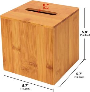 Caja de pañuelos cuadrada de bambú, funda protectora, caja de soporte, servilletero, organizador, soporte para sala de estar, cocina, dormitorio, Oficina - Product Image 6