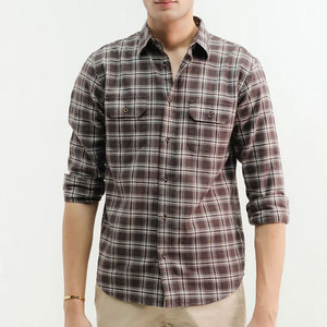 Chemise en flanelle brossée personnalisée 220 GSM pour homme, shacket uni 100% fibre de bambou, respirant, écologique, anti-boulochage, anti-UV, automne - Product Image 1