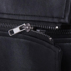 Chaqueta de cuero informal para hombre al por mayor con estilo de calle, nuevo diseño de moto, chaqueta lateral con cinturón de fabricante - Product Image 4