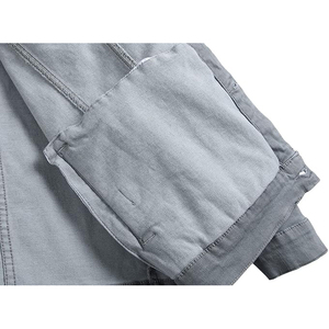 Chaqueta vaquera de manga larga para hombre, ligera, desgastada con tela vaquera de alta calidad y de primera calidad - Product Image 4
