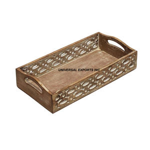 Bandeja de servicio rectangular de madera, diseño personalizado, plato de servicio de lujo, bandeja de Chocolate nueva y elegante clásica - Product Image 6