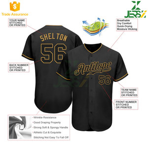 Maillot de baseball/softball personnalisé pour adultes, double tricot, broderie, maille USA, boutons, impression par transfert thermique, respirant, séchage rapide - Product Image 4
