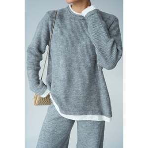 Grey-Bone <b>Knitted</b> <b>Set</b> with Trousers - Product Image 4