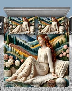 Juego de Cama King Size de Lujo Digital 7D Nature de Diseño |   Tela de Microfibra con Sensación de Algodón Suave |   Conteo de hilos de 300tc |   Juego de Ropa de Cama de 3 Piezas - Product Image 2