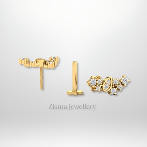 Boucles d'oreilles de luxe en diamant Piercing Stud 14K 18K Solid Gold Real Lab Grown and Natural Diamonds IGI GIA Certified Fine Jewelry - Product Image 4