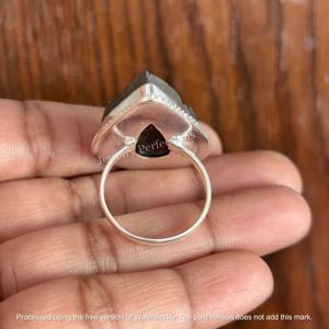 Trending Hot selling Wholesale Original <b>Black</b> Tourmaline Druzy Gemstone 925 Sterling Silver <b>Ring</b> for <b>Women</b> Factory Price Jewelry - Product Image 4