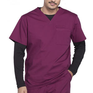 เสื้อสครับทางการแพทย์ของผู้ชายผ้ายืดระบายอากาศได้ดีไร้รอยต่อกันลมสำหรับขัดทางการแพทย์ของแพทย์ - Product Image 1
