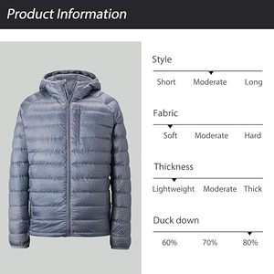 Customized <b>Men's</b> Lightweight Nylon Bomber <b>Jacket</b> Packable Hooded Insulated Thermal Puffy Winter Stand High Bubble for <b>Travel</b> - Product Image 4