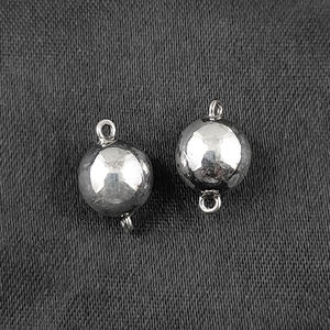 Perles rondes en argent Sterling 925 argent Sterling lisse rond fait à la main Designer connecteur perle 14x9mm fabrication de bijoux fantaisie perles entretoises - Product Image 2