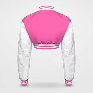 Vestes universitaires en cuir pour femmes, logo personnalisé OEM, streetwear, vestes universitaires pour femmes de haute qualité, épaules tombantes, personnalisées - Product Image 3