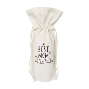 กระเป๋าใส่ไวน์ผ้าแคนวาส "Best Mom Ever" ของขวัญสุดเพอร์เฟกต์สำหรับคุณแม่ - Product Image 1