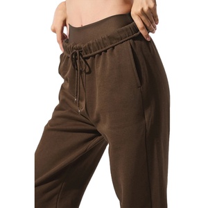 Pantalones Deportivos de Felpa para Mujer, Suaves y Cálidos, de Cintura Alta, Holgados, para Estar en Casa en Invierno, con Logotipo Personalizado, OEM, Duraderos e Informales - Product Image 2