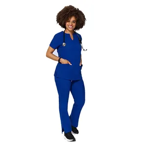 Conjunto de 2 peças para mulheres, uniforme de enfermagem, uniforme hospitalar para recepcionista de hospital, roupa de corrida, com boa venda, na loja de fábrica