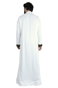 2023 nouveau Thobe arabe Jubba conçoit des vêtements musulmans de Dubaï blanc teint personnalisé hommes Thobe poitrine rayure musulman traditionnel - Product Image 6