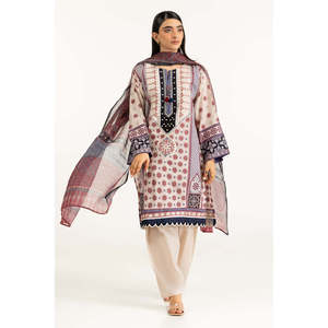 IUSTKSD-1070 Traje Casual de Verano de 3 Piezas con Estampado y Bordado para Damas de Oficina - Product Image 2