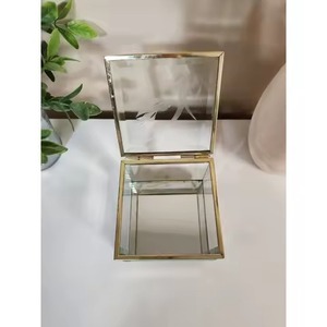 Organisateur de bijoux en verre vintage, boîte à bibelots de qualité pour un rangement élégant, organisation des bijoux - Product Image 1