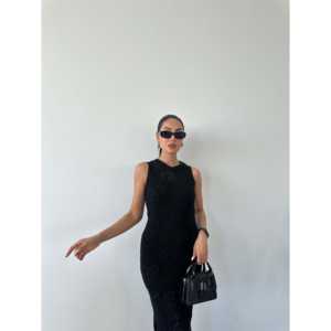 Robe moulante en tricot ajouré - Product Image 3