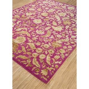 Tapis en laine et soie noués à la main Aurora, motifs floraux rose et violet, pour la maison, la voiture, modèles rectangulaires en puzzle - SLR-50, tapis de salon, couloir - Product Image 2