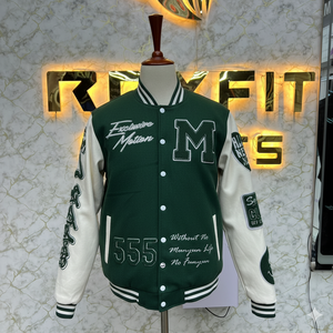 Low Rate & Good <b>Material</b> Embroidered Wool and Silk Men's Jacket with Covered Button Closure versity jackets Lettermen jackets - Product Image 5
