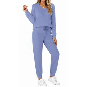 2025, conjunto de chándal de 2 piezas con logotipo personalizado para mujer, sudadera con cremallera y joggers de cintura alta, ropa de descanso informal para Fitness, ropa deportiva - Product Image 5