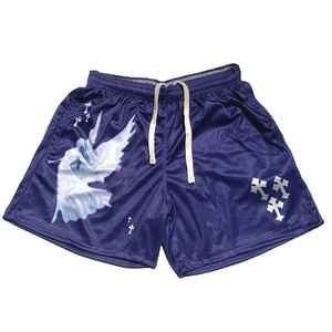 กางเกงบาสเก็ตบอลตาข่ายผู้ชายพิมพ์ลายทั้งตัว สไตล์สตรีท แห้งเร็ว ระบายอากาศ เอวยางยืด น้ำหนักเบา - Product Image 1