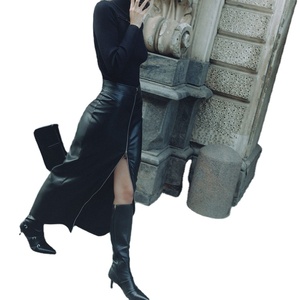 Jupe longue décontractée naturelle à taille haute pour femmes, jupe portefeuille droite moulante, élégante robe de bal en coton 2025 pour dames - Product Image 6
