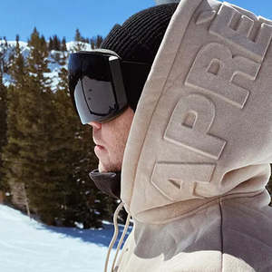 QIASNHI luxe 100% coton poids lourd hommes à capuche personnalisé en relief coupe régulière 3D blanc hiver polaire sweat - Product Image 2