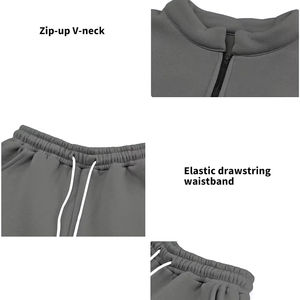 Conjunto Deportivo Unisex Ecológico con Cierre en el Cuello, Pantalones Deportivos Lavables y Suaves, Ropa Deportiva Informal para Correr en Invierno - Product Image 3