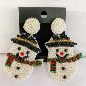 ต่างหูห้อยประดับด้วยลูกปัดสำหรับวันคริสต์มาสทำด้วยมือจากอินเดีย - Product Image 5