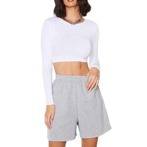 Wholesale High Quality Breathable Women's Longline Sweat Shorts for Gym Wear Nylon+Polyester Customizable Sizes & Colors - Product Image 5