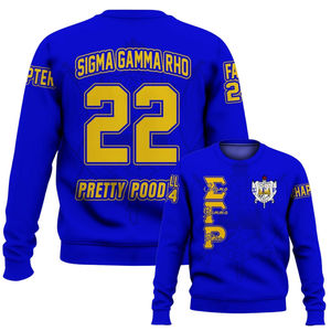 Sweat-shirt à col rond en polaire premium Sigma Gamma Rho 1922 Bleu Or Sororité Grecque Pull d'hiver confortable pour femme - Product Image 6