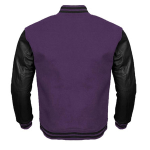 Men's Regular Wool Body Leather Sleeve Men's Jacket High Street Embroidered Varsity CollegeBaseballjacket for men DDP Shipping - Product Image 6