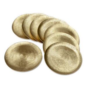 Texture Design Metal Coasters <b>Grey</b> Antique Finished <b>Round</b> Shape for Home & Hotels Tabletop Tea & <b>Coffee</b> Serving Coaster - Product Image 2