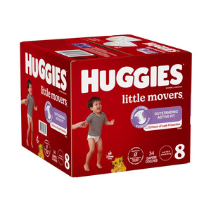 Ensemble de couches pour bébé HUGGIES: Huggies Little Movers Taille 4, 140ct & Natural Care Sensitive Baby Diaper, non parfumé - Product Image 1