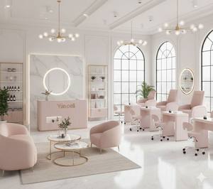 Ensemble complet de mobilier de salon de luxe moderne rose pour centres commerciaux, hôtels et salles de sport - Meubles en bois - Product Image 2