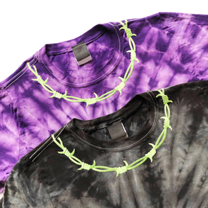 Alta calidad 100% algodón hombres logotipo personalizado Tie Dye ácido lavado camiseta de gran tamaño Camisetas cuello redondo - Product Image 5