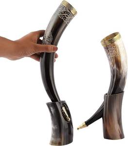 Auténtico Cuerno Vikingo de Búfalo Pulido Hecho a Mano, Souvenir Ecológico, Exquisito Estilo Religioso de Animales, Apreciación del Naturaleza - Product Image 2