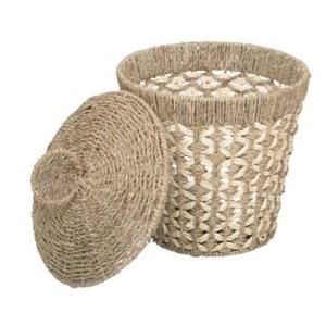 Cesta de almacenamiento de hoja de palma de algas marinas naturales, decoración del hogar de granja hecha a mano - Product Image 6