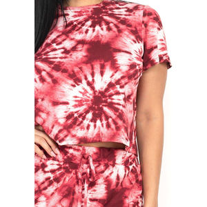 Mejor desgaste impreso sublimación chándal Tie Dye transpirable ligero 100% algodón Top Trending Tie Dye mujeres chándal - Product Image 3