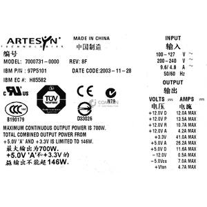97P5101 แหล่งจ่ายไฟ IBM 700W สำหรับ POWER 615 ESERVER PSERIES POWER6 ปรับปรุงใหม่ - Product Image 4