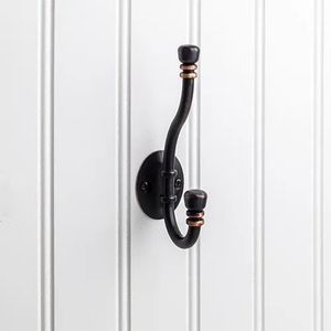 Handcrafted ornate iron <b>wall</b> hooks <b>for</b> coat and hat hanging with vintage rustic design <b>for</b> modern classic interiors - Product Image 6